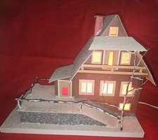 Altes Lichterhaus mit Beleuchtung Weihnachtsdorf Weihnachten Deko Vintage