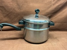 FARBERWARE 2 qt Cacerola y Tapa con Doble Caldera Inserto Aluminio. SS USA DE COLECCIÓN