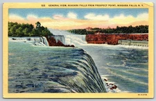 Vintage Linen Postcard Niagara Falls General View from Prospect Point NY