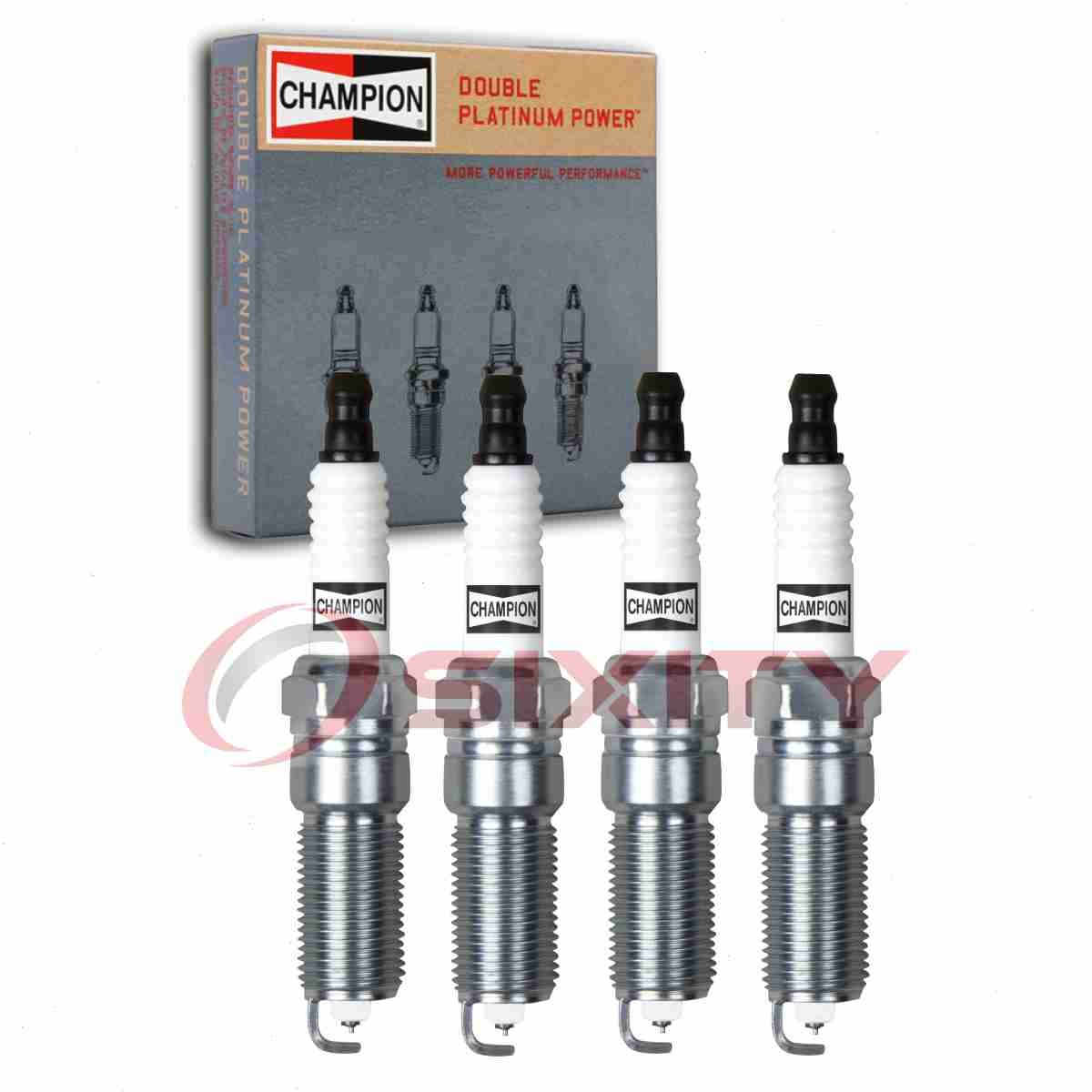 4 pc Champion Double Platinum Spark Plugs for 2001-2010 Chrysler PT Cruiser gl