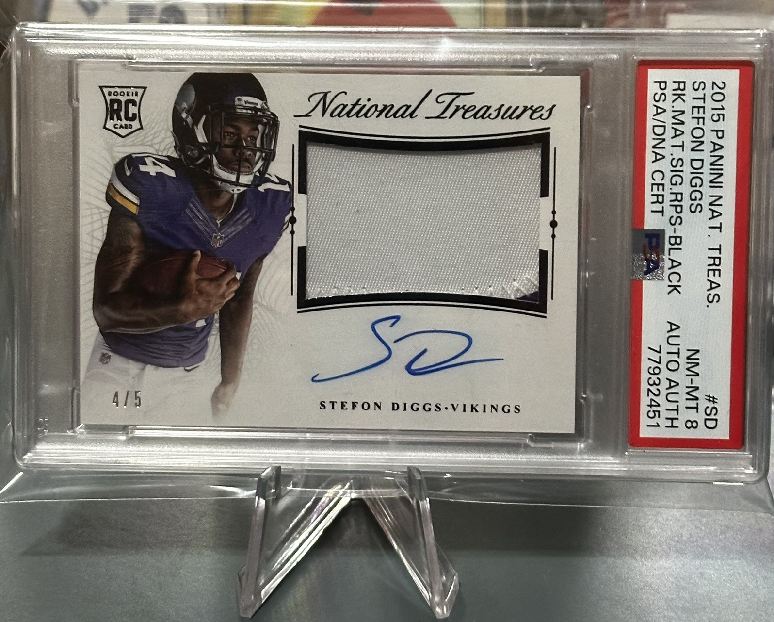 Stefon Diggs Panini National Treasures Rookie Material Signature Rps #SD Base