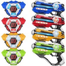 Laser Tag Set of 4 Guns  LED Score Vests   Kids/Teens/Adults Family Game