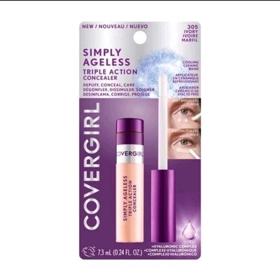 Covergirl Simply Ageless Triple Action Concealer 0.24 fl oz Sealed 305 Ivory NEW