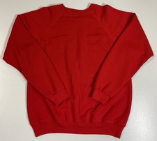 Vintage Hanes Blank Red Raglan Sweatshirt Sz M/L Made in USA 80s