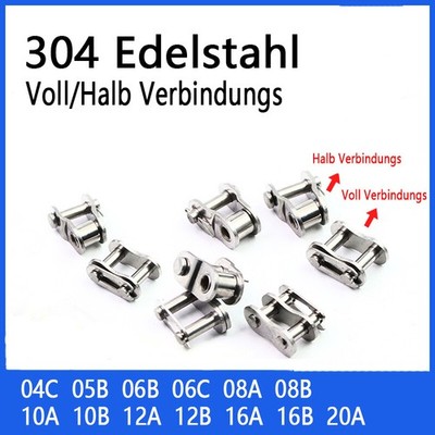 Verschlußglied Kettenschloss Rollenkette 04C 06/08B 10/12/16A Simplex Edelstahl