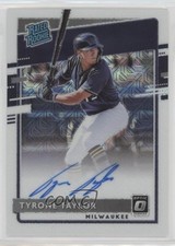 2020 Panini Donruss Optic White Mojo Prizm /99 Tyrone Taylor #RRS-TT Auto 03rx
