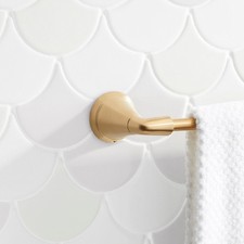 Signature Hardware Provincetown 18" Towel Bar, Brushed Gold, Durable Metal,