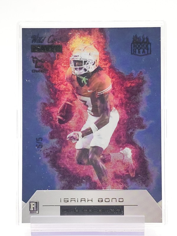 ISAIAH BOND 2025 WILD CARD MATTE ROOKIE HEAT INFERNO BLUE 5/5 #RH-IB WR Q7183