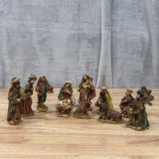 Nativity Scene 11 Piece Resin Christmas Holiday Decor Complete Set