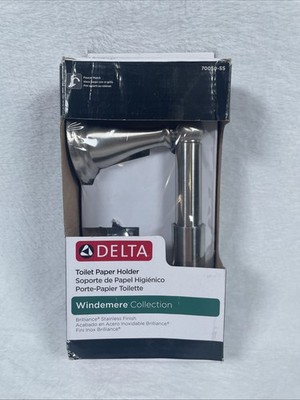 Delta Windemere 70050-SS STAINLESS Toilet Paper Holder - New Open Box, FREE SHIP