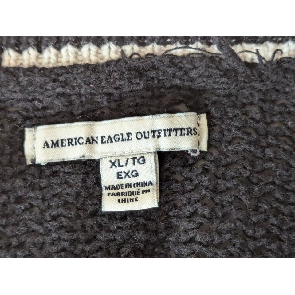 Suéter feminino American Eagle Outfitters gola V cardigã malha botão preppy - Imagem 3 de 4