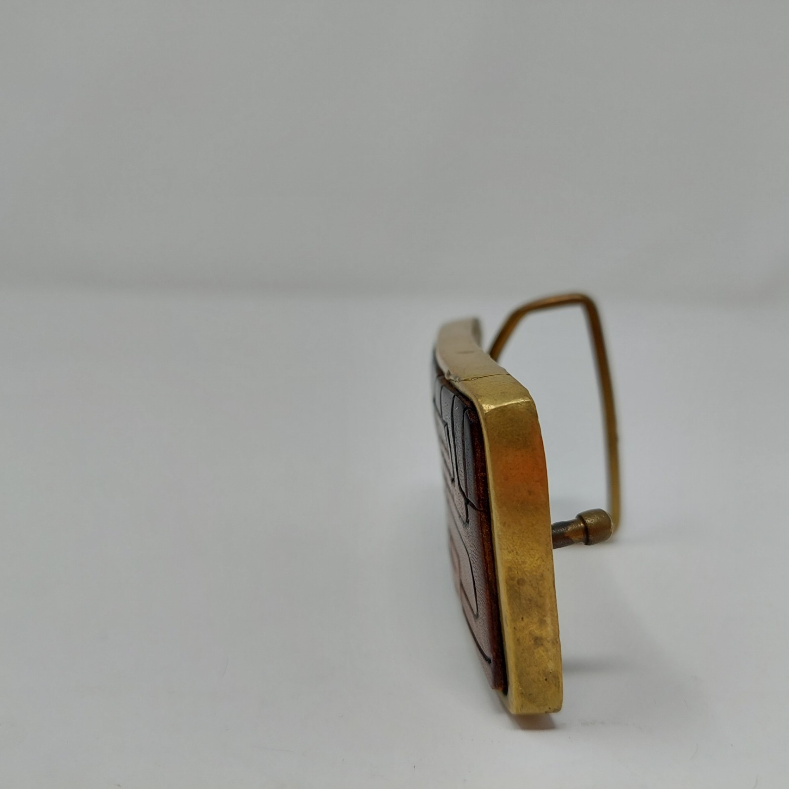 VTG Shambu Solid Brass Handmade Leather Belt Buck… - image 3