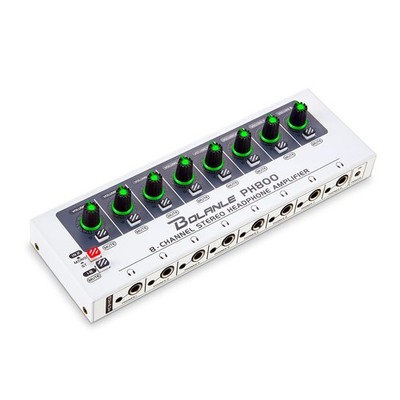 PH800 8-Channel Headphone Amplifier with High Output Power, 16-Output Headpho...