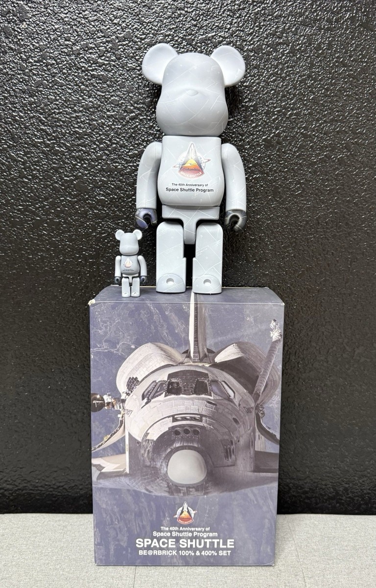 【新品】Bearbrick SPACE SHUTTLE 100％ & 400％ Medicom Toy Space Shuttle 40th Anniversary Bearbrick 400% 100% Set