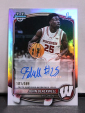 2025-26 Topps Bowman Chrome 1st Bowman John Blackwell Auto 101/499 Wisconsin