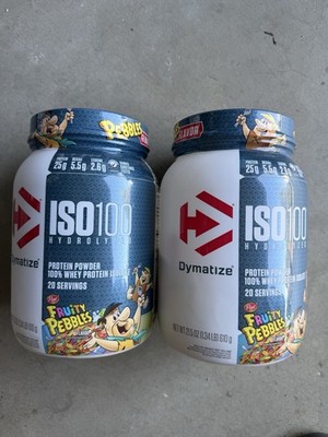 Dymatize ISO 100 Whey Protein Isolate 1.3 lb, 20 Servings FRUITY PEBBLES -2 Pack