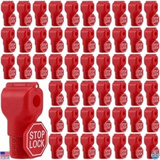 FUNSUEI 150 PCS Red 6mm Peg Hook Locks - Anti-Sweep Theft Stop Locks for Retail
