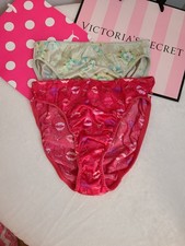 VTG Victoria's Secret 2pk Second Skin Satin Classic Hipster Panties M Flawed