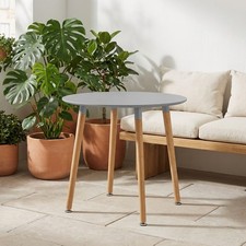 Tavolo da Giardino Rotondo Acciaio 80x75 cm Grigio VivaGarden