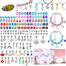 180 Pcs Charm Bracelet Making Kit for Girls, Unicorn Mermaid Crafts Gifts Set Ch