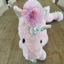 Large Pink Unicorn Plush 32  Pastel Rainbow Mane Sparkle Horn Stuffed Animal