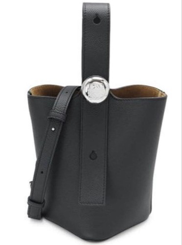 Loewe Pebble Bucket Bag Mini Silver Shoulder Bag Black