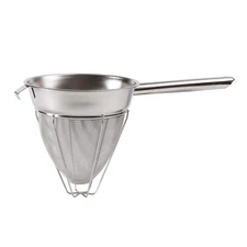 8 Inch Stainless Steel Bouillon Strainer Extra Fine Mesh Winco CCB8R