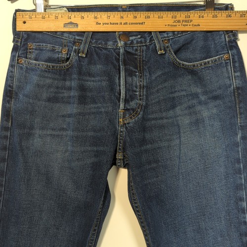 Hollister Jeans Men's 32x32 Blue Slim Straight Distressed Denim Y2K ButtonFly - Photo 7/10
