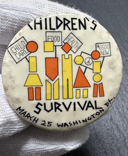 MARCH 25 1972 USA NATIONAL WELFARE RIGHTS ORG CHILDREN'S SURVIVAL MARCH PIN M87