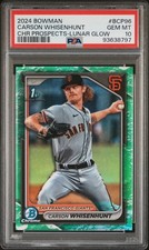 2024 BOWMAN CHROME PROSPECTS BCP96 1ST CARSON WHISENHUNT LUNAR GLOW PSA 10 POP 8
