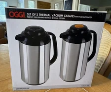 OGGI Connoisseur THERMAL VACUUM CARAFES reg/decaf W/Push Button Tops