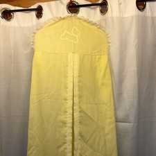 Vintage Yellow Diaper Holder Nursery Girls Lace Detail
