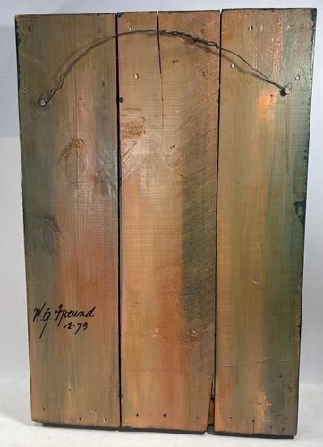 Bordens Town Tavern Wall Hanging 20x30 W.G. Freund 1973 Signed Painted Wood Prop - Picture 3 of 7