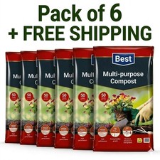 300L Peat Free Multi Purpose Compost 6 Bags Garden Soil Plants Pots Bulk Bags 0.26 per litre