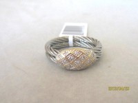 Charriol 18k Gold Stainless Steel Classique Diamond Oval Station Ring $895 6 Charriol 18k Gold Stainless Steel Classique Diamond Oval Station Ring $895 6