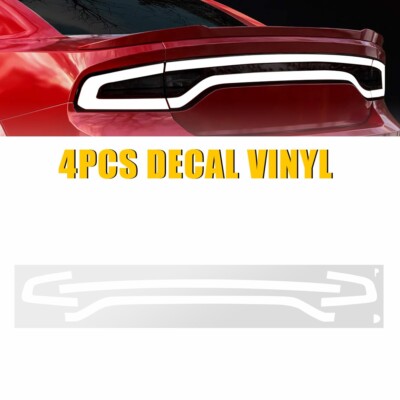 4X White Blackout Tail Light Vinyl Tint Film Overlay For 2015-23 Dodge Charger E