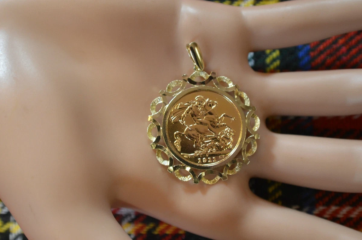 9 ct GOLD second hand full sovereign pendant eBay