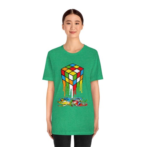 Unisex Melting Rubiks Cube T-Shirt | Künstlerischer Pullover | Melting Rubiks Cube - Bild 33 von 61