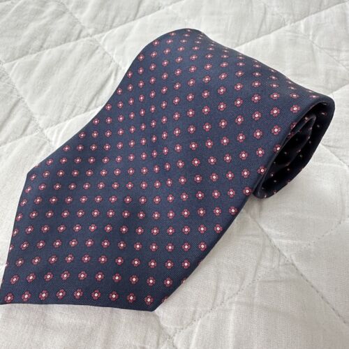 Vintage Bert Pulitzer Silk Tie Blue with Red Daisy Made In USA 55” - Picture 2 of 8