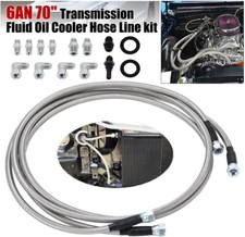 70 Flexible Ss Braided Transmission Cooler Lines Kit 6an For Gm 4l60e 4l80e