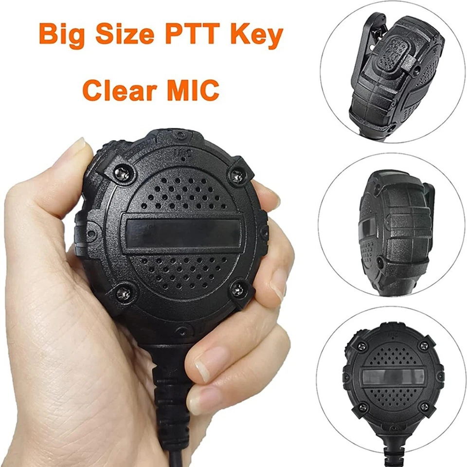 Radio Mic for Motorola Walkie-Talkie Earpiece Shoulder Microphone Push to Talk - Bild 2 von 4