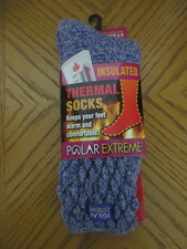 1 PAIR WOMEN'S PURPLE POLAR EXTREME INSULATED THERMAL SOCKS  SHOE SIZE 5-9
