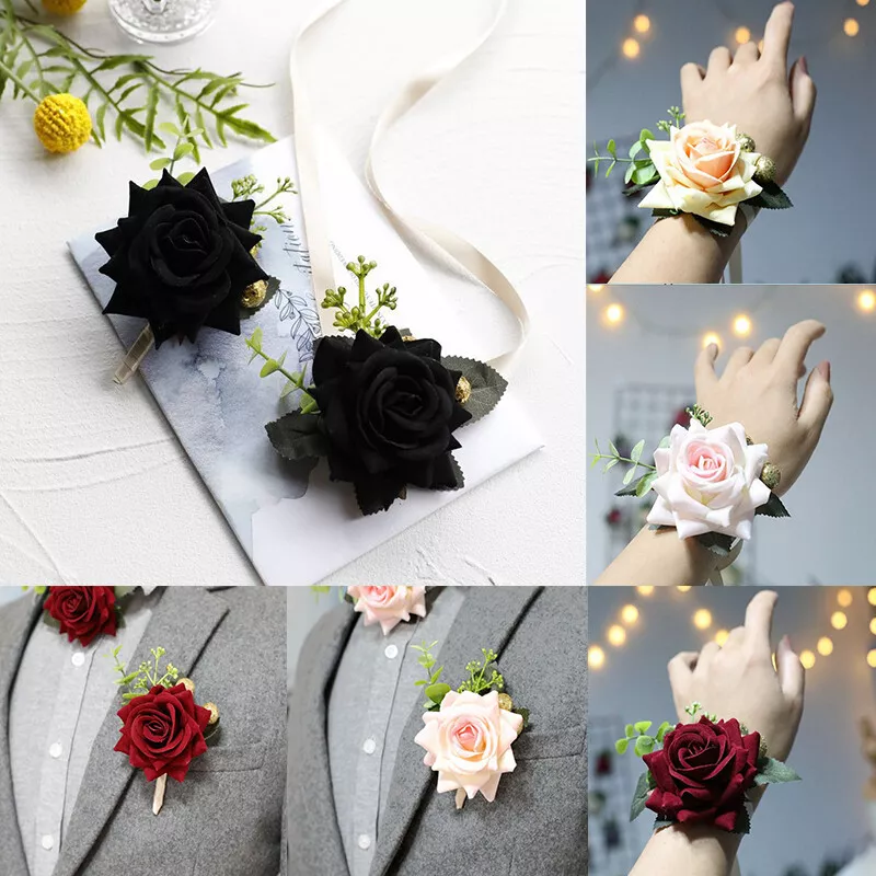 Wedding Bridesmaid Wrist Corsage Bracelet Flower Hand And Boutonnieres Silk  Rose Artificial Flowers For Decoration Bouquet Accessories From  Jackylucy00, $0.51 | DHgate.Com