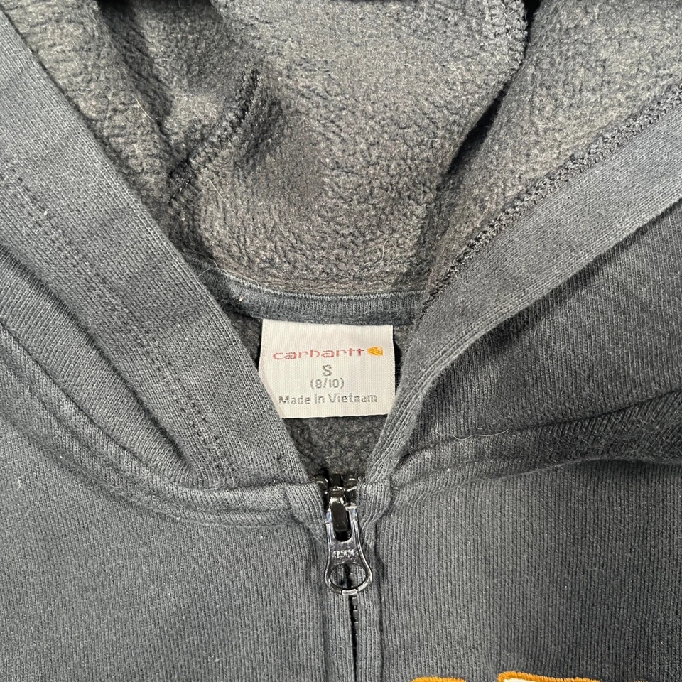 Sudadera con Capucha Carhartt Cremallera Completa Niños Negra Bordada Logo Ropa Activa Pequeña Foto 3 de 4