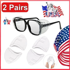 2 Pairs Eye Glasses Side Protector Flank Protective Attachments Safety USA