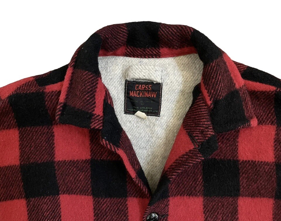 ジャケット・アウター CARSS MACKINAW 50s Vintage Coat TEDS 1950s Dryback Coat Wool Buffalo Plaid Heavy Hunting Jacket