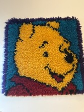 Winnie the Pooh Latch Hook Completed Pillow Top/Wall Hanging