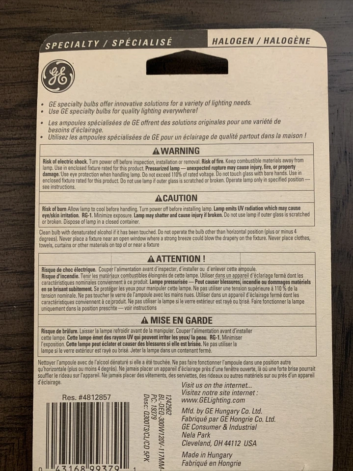 GE Light Bulb Quartz 300 R7S NEW - Image 2 of 4