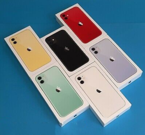 Genuino Apple iPhone 11 Vacía Caja Delgada - Negro/Blanco/Rojo/Verde/Púrpura/Amarillo - Imagen 1 de 1