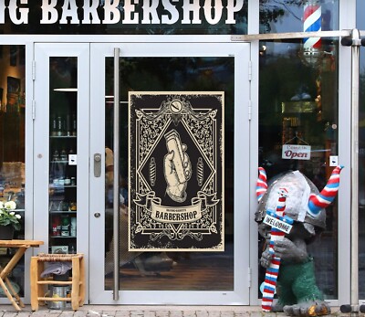 3D Man Hair Cut A1342 Barber Shop Window Stickers Vinyl Wallpaper Wall Murals Am